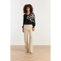 Smashed Lemon Knit Top Black Off White