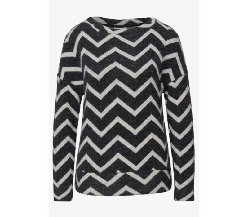 Street One Fluffy Dessin Shirt Black