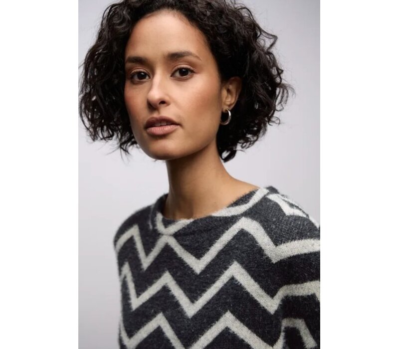 Street One Fluffy Dessin Shirt Black