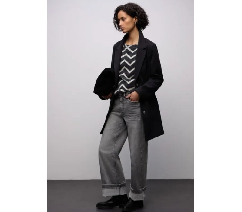 Street One Fluffy Dessin Shirt Black