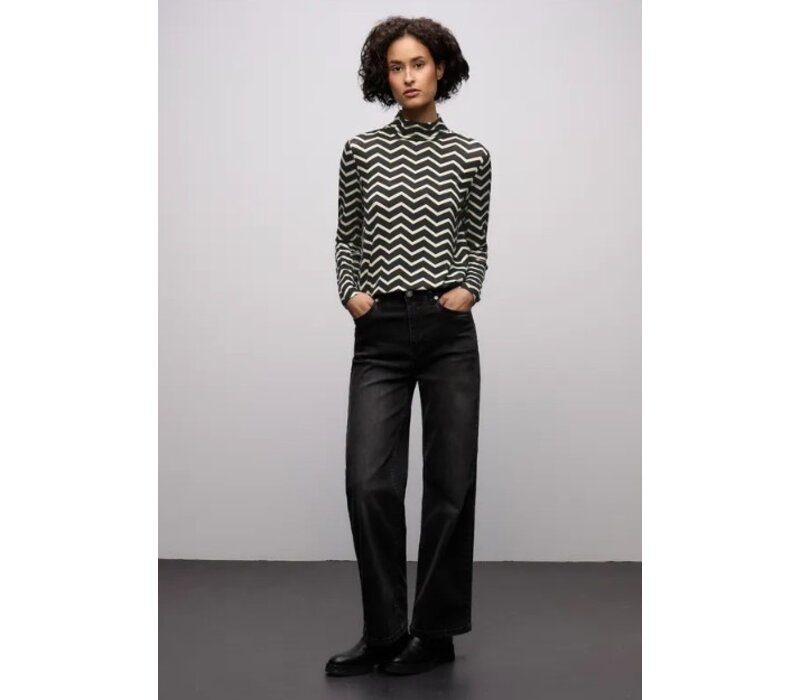 Street One Printed Basic Roll Neck Shirt Black