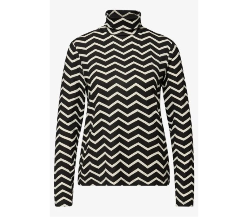 Street One Printed Basic Roll Neck Shirt Black