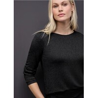 Street One Fine Shiny Knit Look Shirt Black