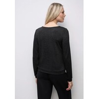Street One Fine Shiny Knit Look Shirt Black