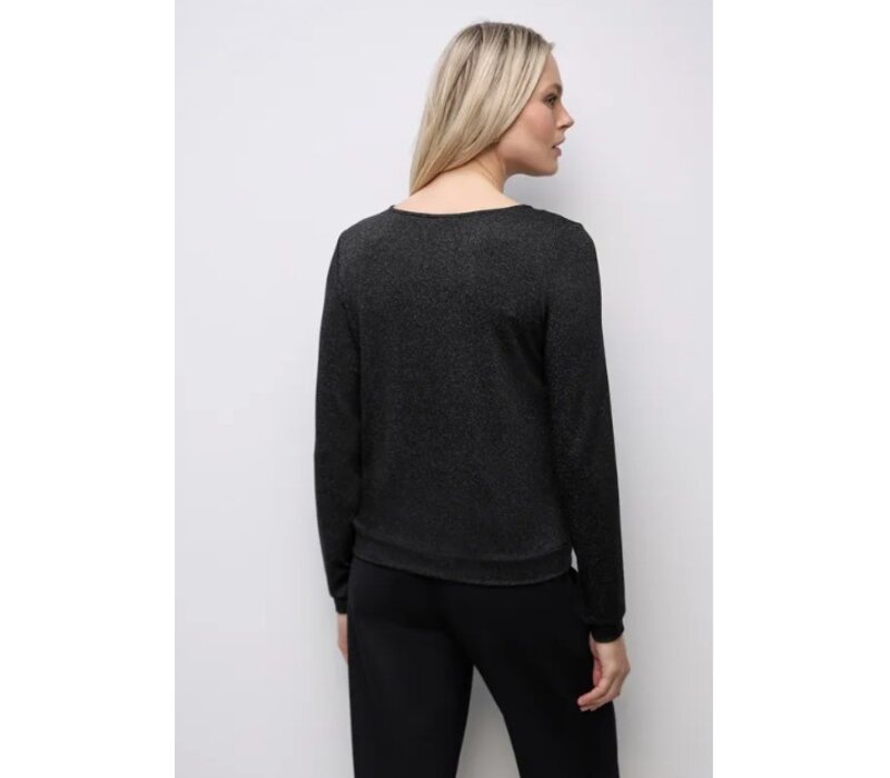 Street One Fine Shiny Knit Look Shirt Black