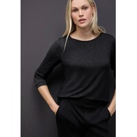 Street One Fine Shiny Knit Look Shirt Black