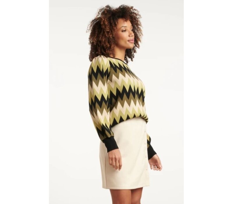 Smashed Lemon Gebreide Trui Army Sand