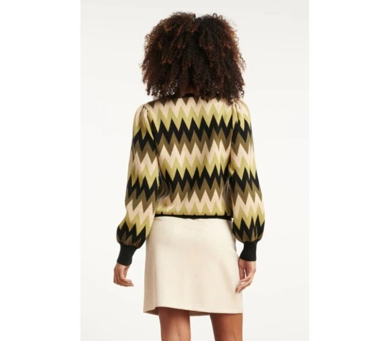 Smashed Lemon Gebreide Trui Army Sand
