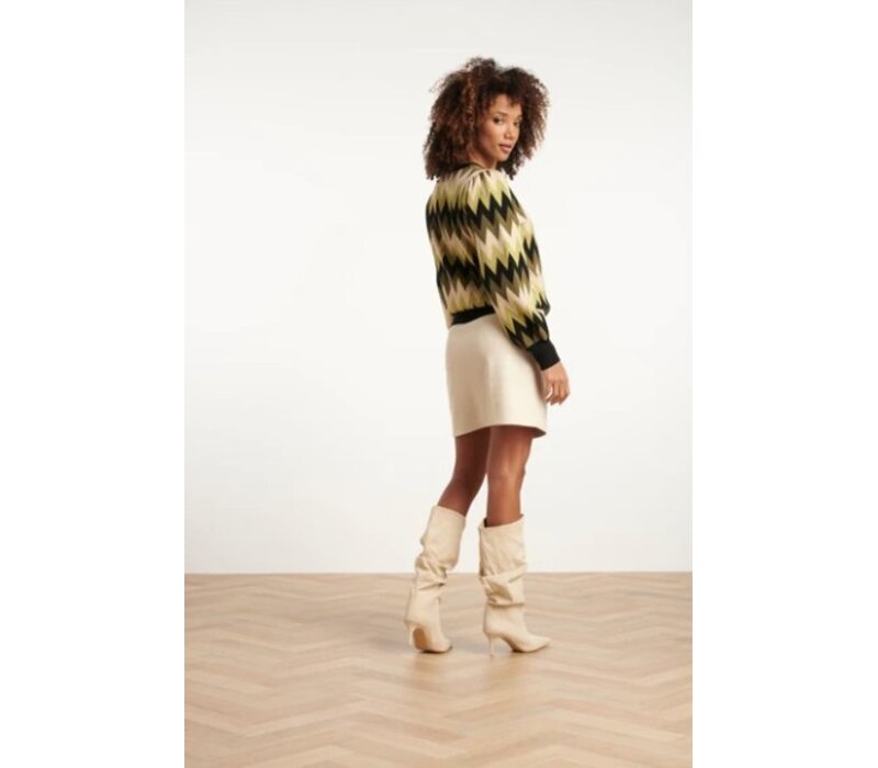 Smashed Lemon Gebreide Trui Army Sand
