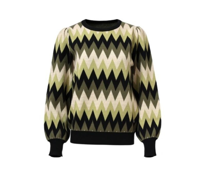 Smashed Lemon Gebreide Trui Army Sand