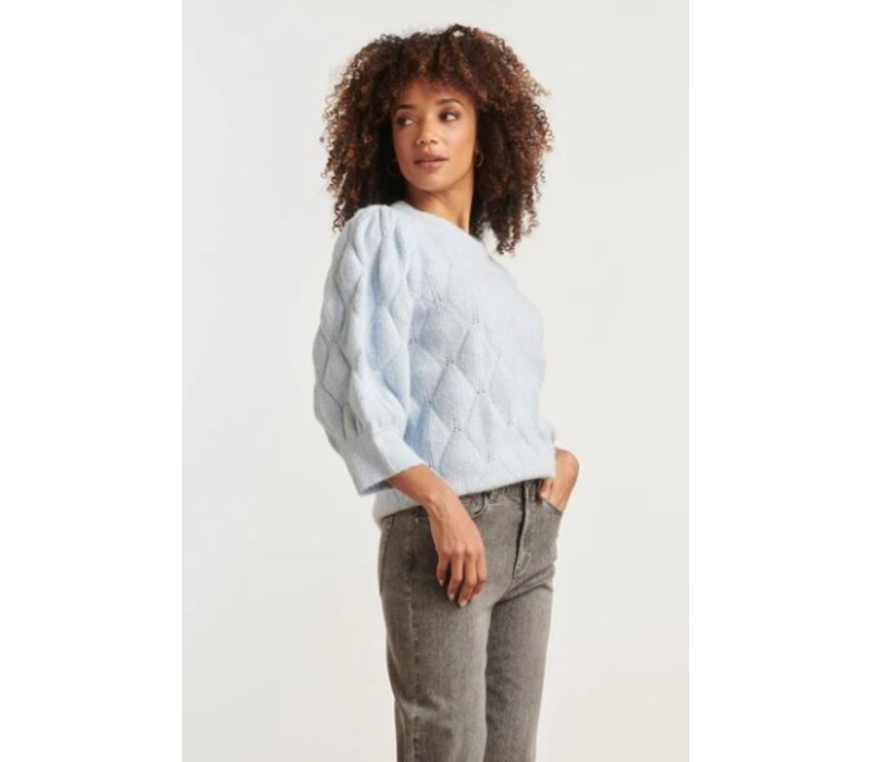 Smashed Lemon Gebreide Trui Light Blue