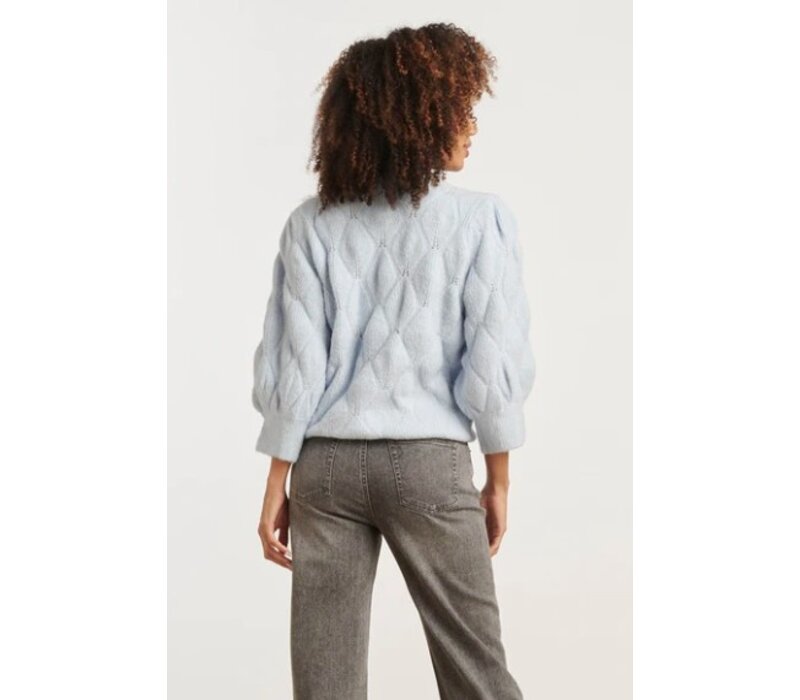 Smashed Lemon Gebreide Trui Light Blue