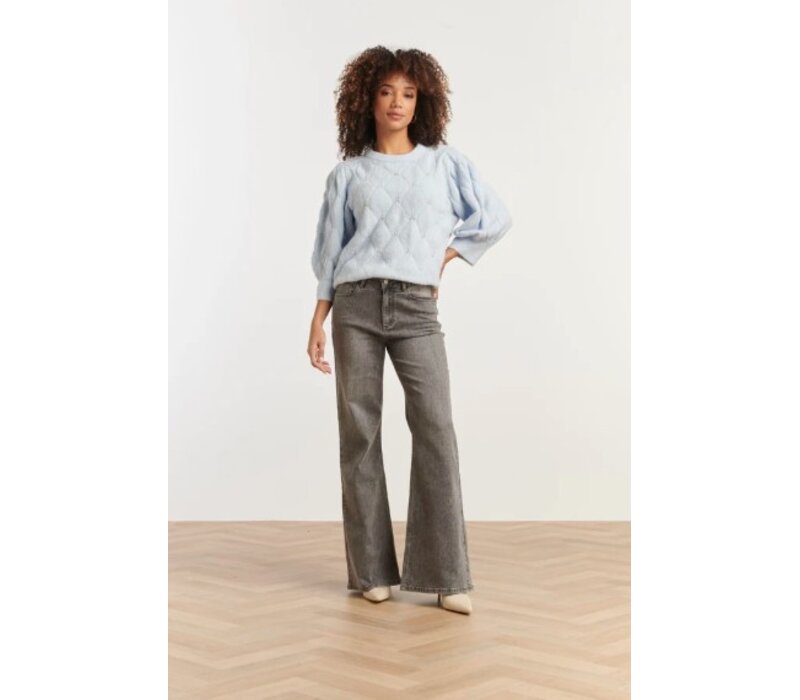 Smashed Lemon Gebreide Trui Light Blue