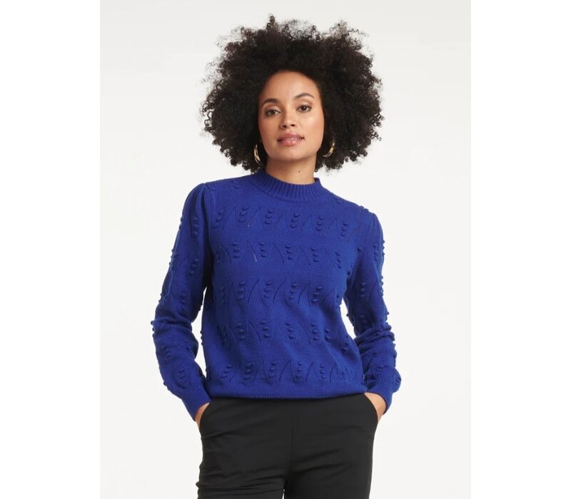 Smashed Lemon Knit Top Cobalt