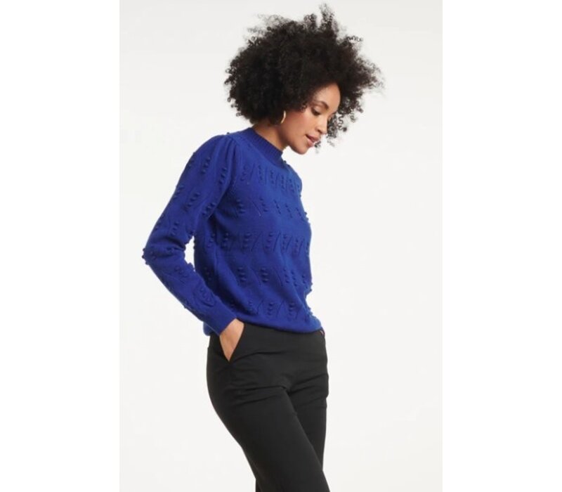 Smashed Lemon Knit Top Cobalt