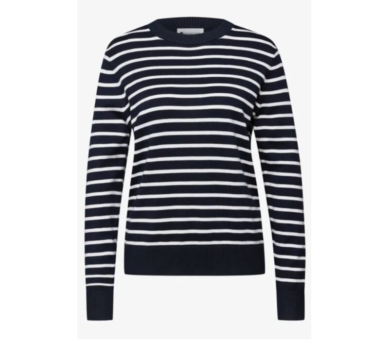 Street One Basic Sweater Stripes Deep Blue