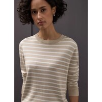 Street One Basic Sweater Stripes Cotton Beige