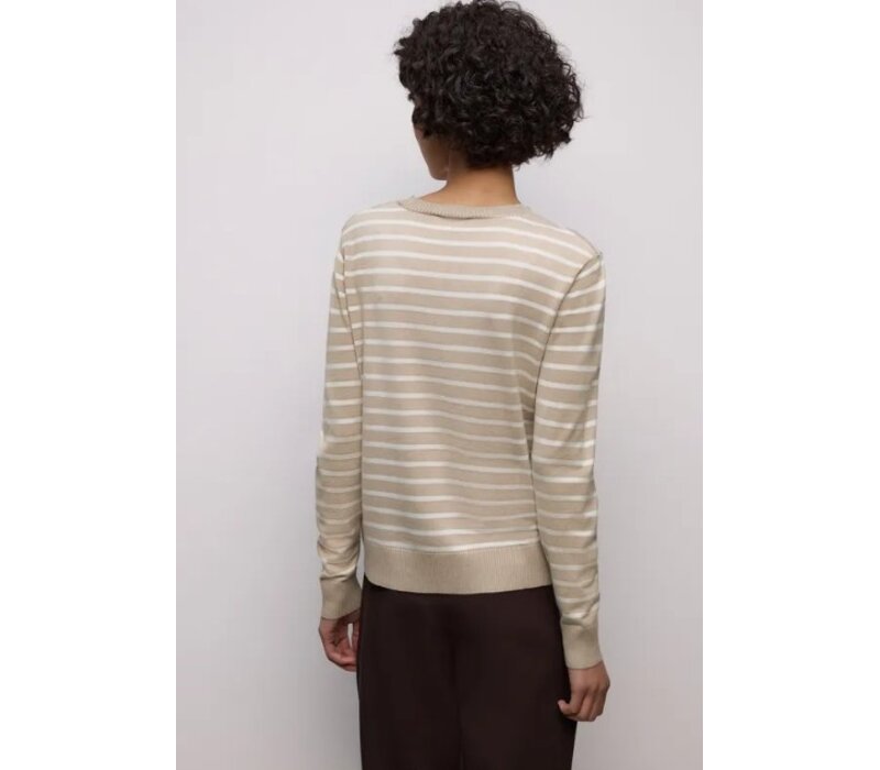 Street One Basic Sweater Stripes Cotton Beige