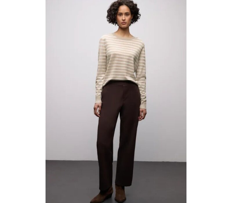 Street One Basic Sweater Stripes Cotton Beige
