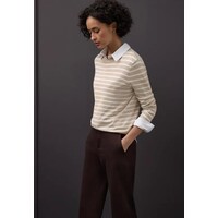 Street One Basic Sweater Stripes Cotton Beige