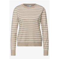 Street One Basic Sweater Stripes Cotton Beige
