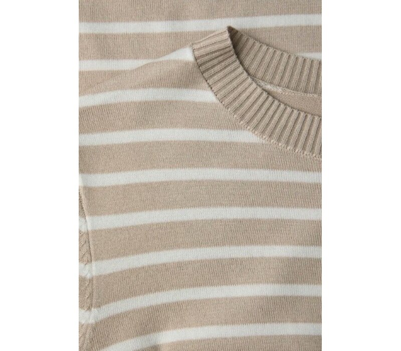 Street One Basic Sweater Stripes Cotton Beige