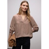 Street One Splitneck Tunic Blouse Light Apricot
