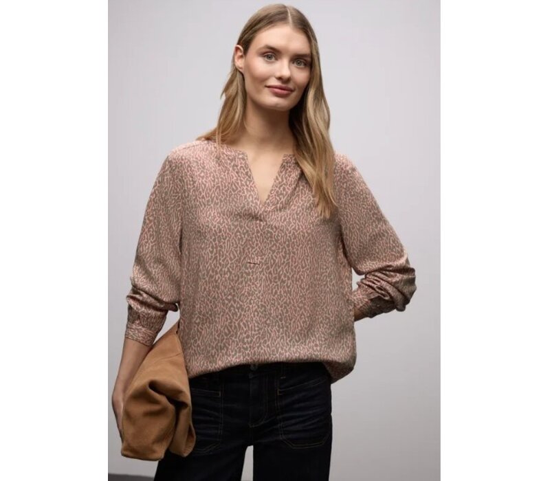 Street One Splitneck Tunic Blouse Light Apricot