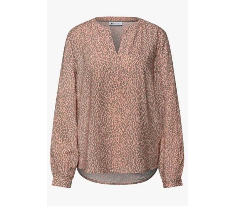 Street One Splitneck Tunic Blouse Light Apricot