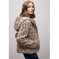 Street One Printed Teddy Jacket Hoody Light Terra Mocha
