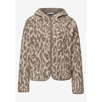 Street One Printed Teddy Jacket Hoody Light Terra Mocha