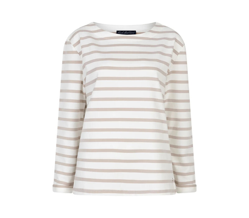 Red Button Terry Stripe Pebble