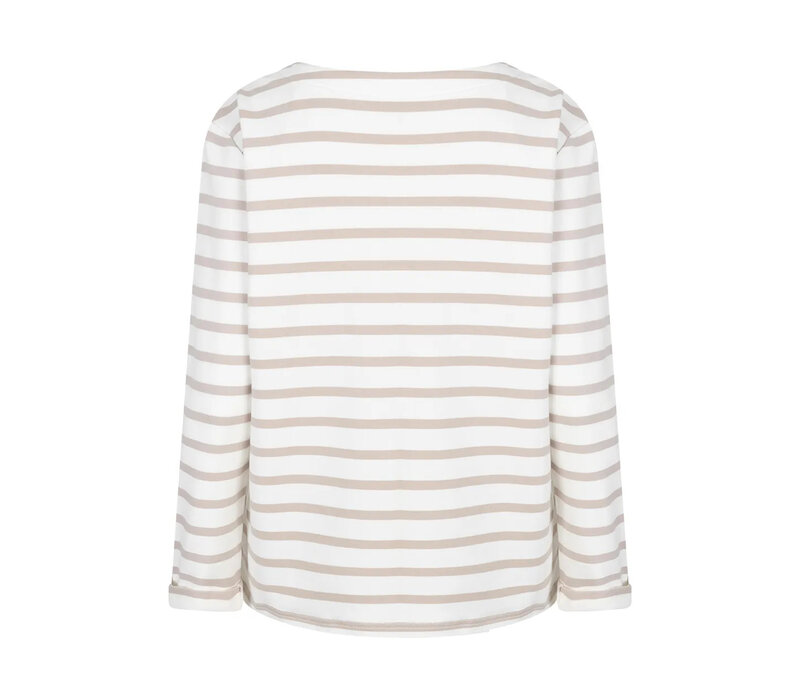 Red Button Terry Stripe Pebble