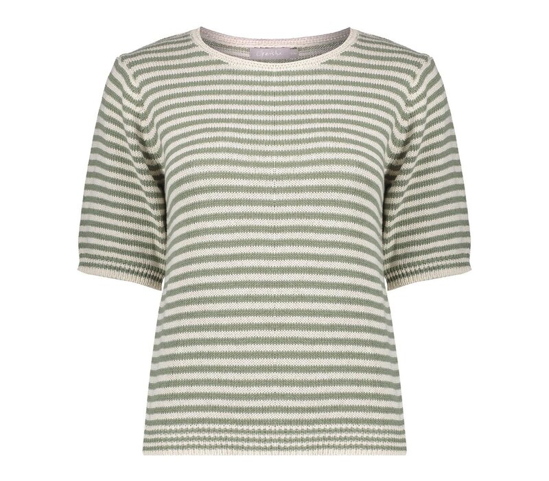 Geisha Pullover Stripes Off White Olive