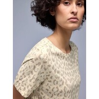 Street One Shirt Shiny Leopard Light Terra Mocha