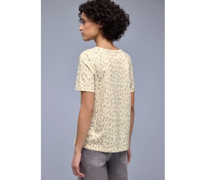 Street One Shirt Shiny Leopard Light Terra Mocha