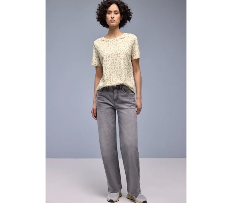 Street One Shirt Shiny Leopard Light Terra Mocha