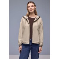 Street One Silk Look Hoody Jacket Print Cotton Beige
