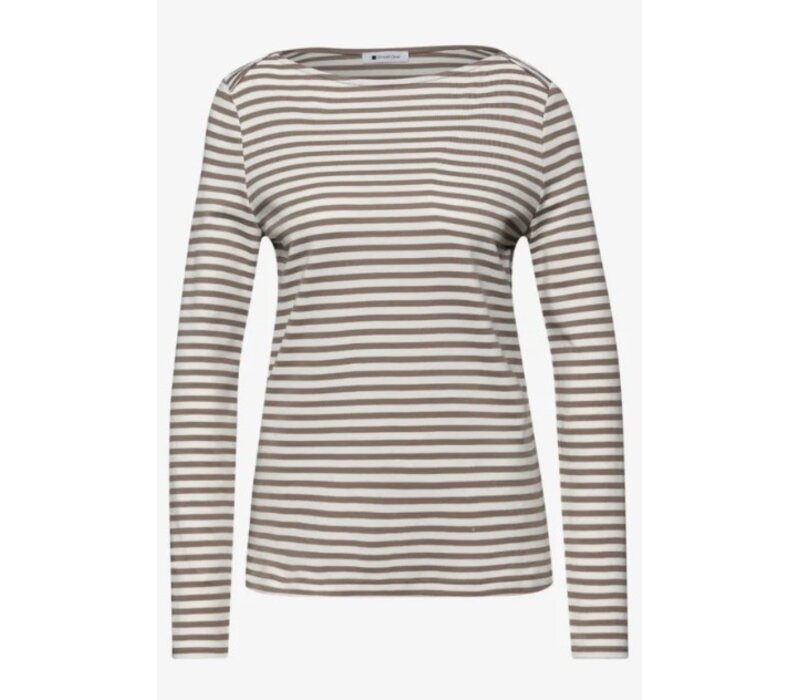 Street One U-Boat Stripe Shirt Light Terra Mocha