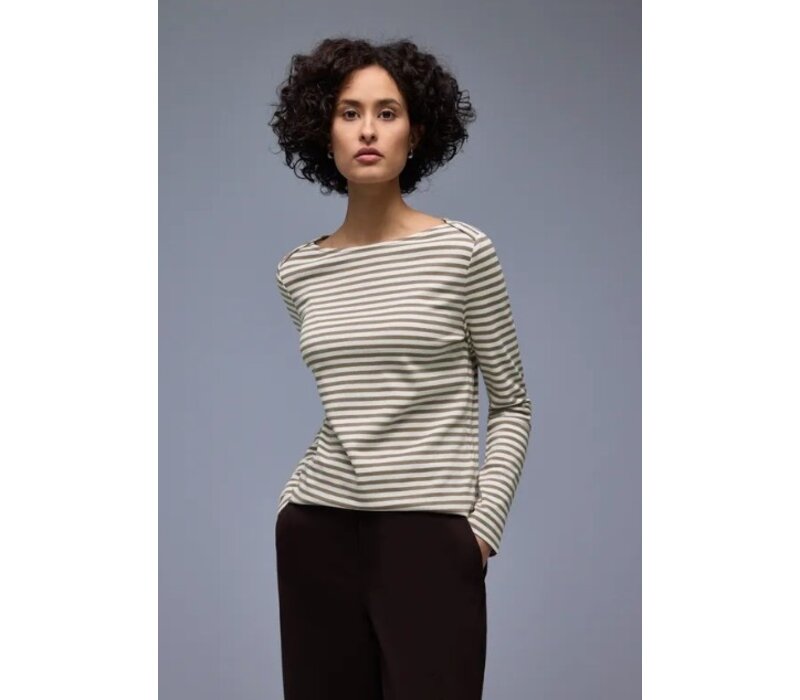 Street One U-Boat Stripe Shirt Light Terra Mocha