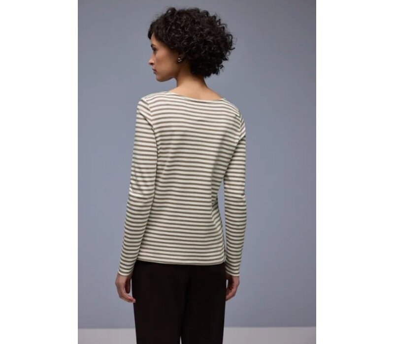 Street One U-Boat Stripe Shirt Light Terra Mocha