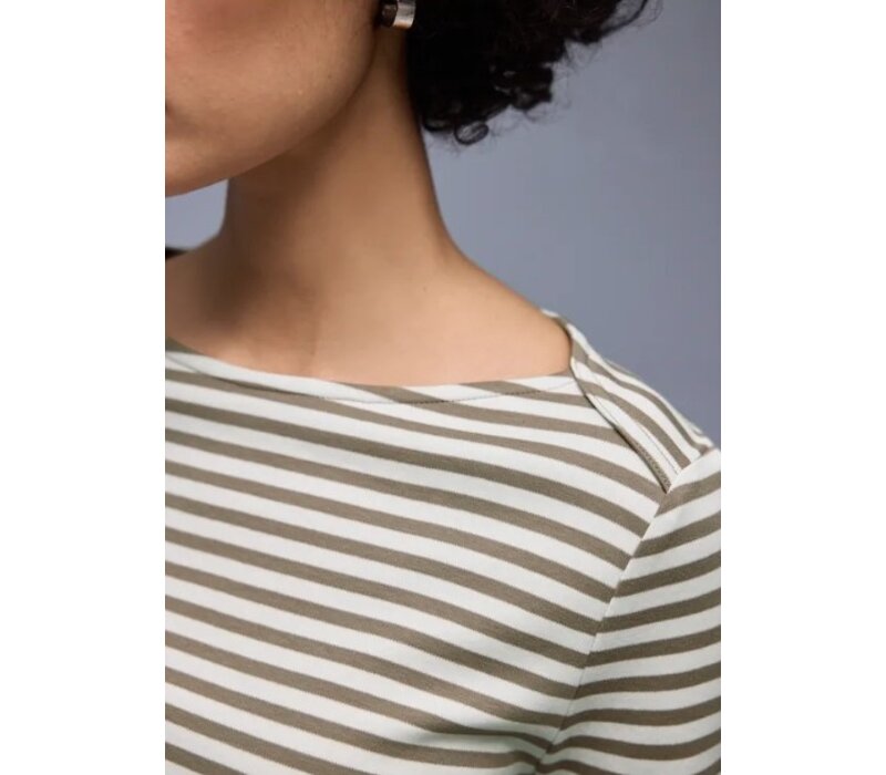 Street One U-Boat Stripe Shirt Light Terra Mocha