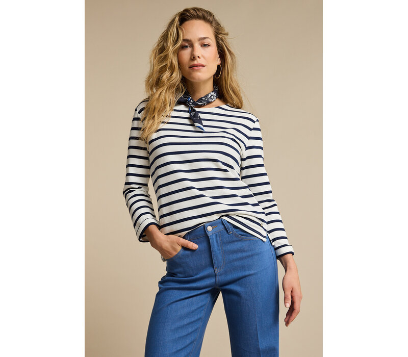 Red Button Terry Stripe Darkblue