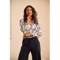 Helena Hart Top Liv Print Marine