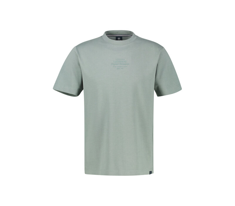 Lerros T-Shirt Small Print Storm Grey