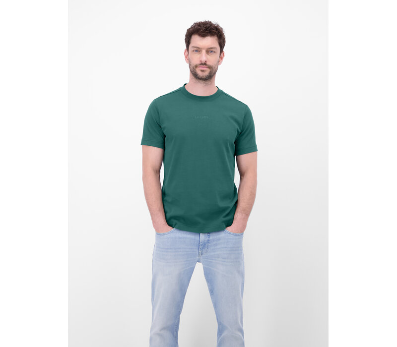 Lerros T-Shirt Small Print Soft Teal
