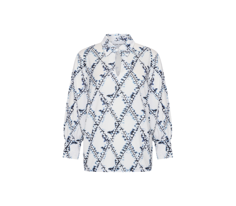 Helena Hart Top Liv Print Marine