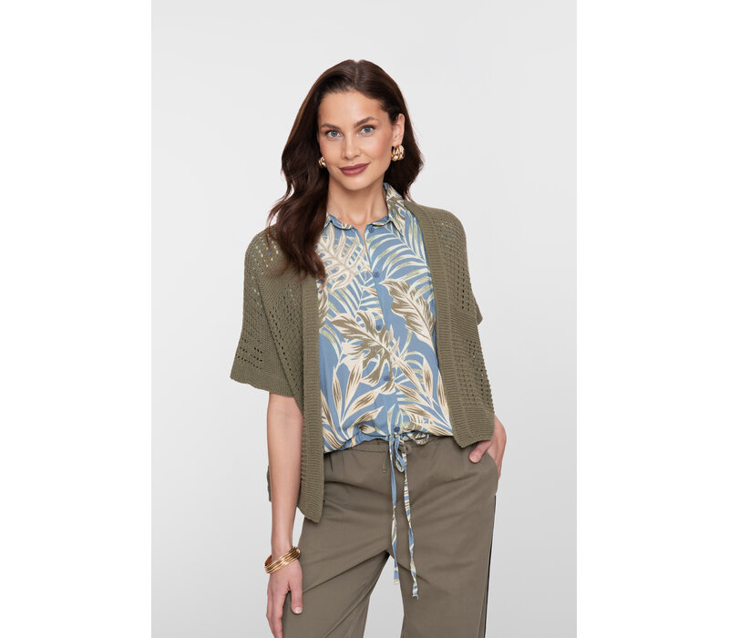 Geisha Vest Bat Sleeve Olive