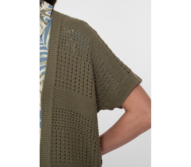 Geisha Vest Bat Sleeve Olive