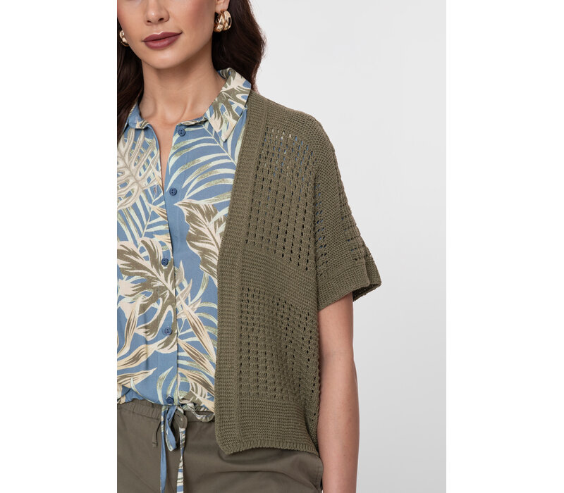 Geisha Vest Bat Sleeve Olive